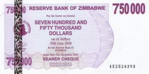 750000 Dollars Zimbabwe p.52 2007
